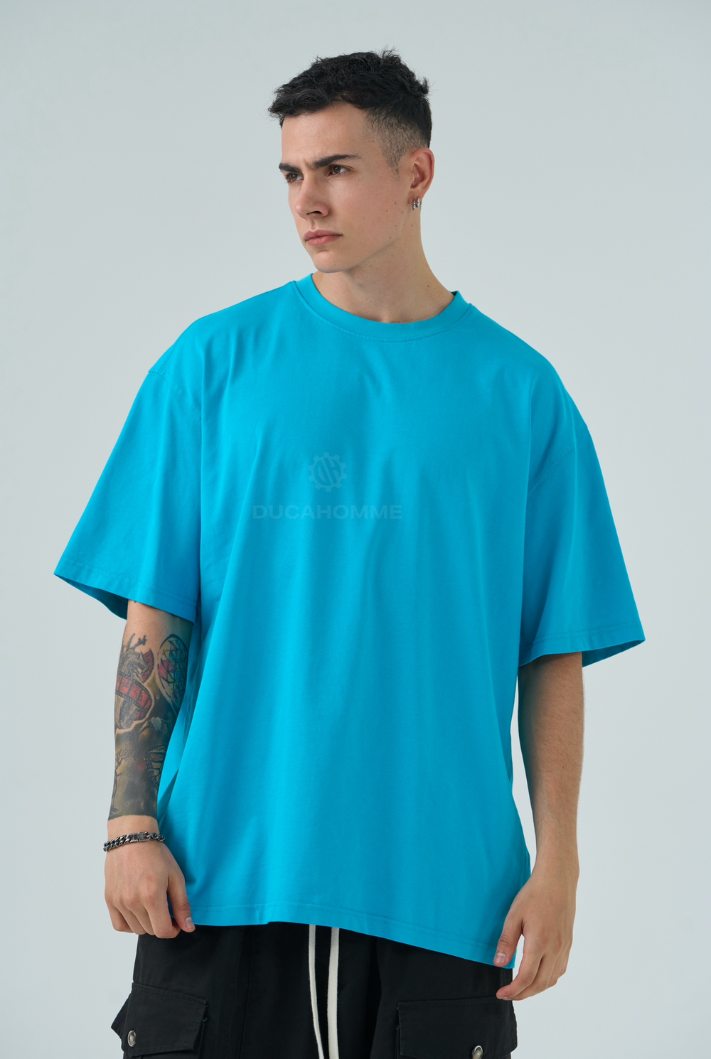 T Shirt Loose Fit Uomo Duca Homme Turchese
