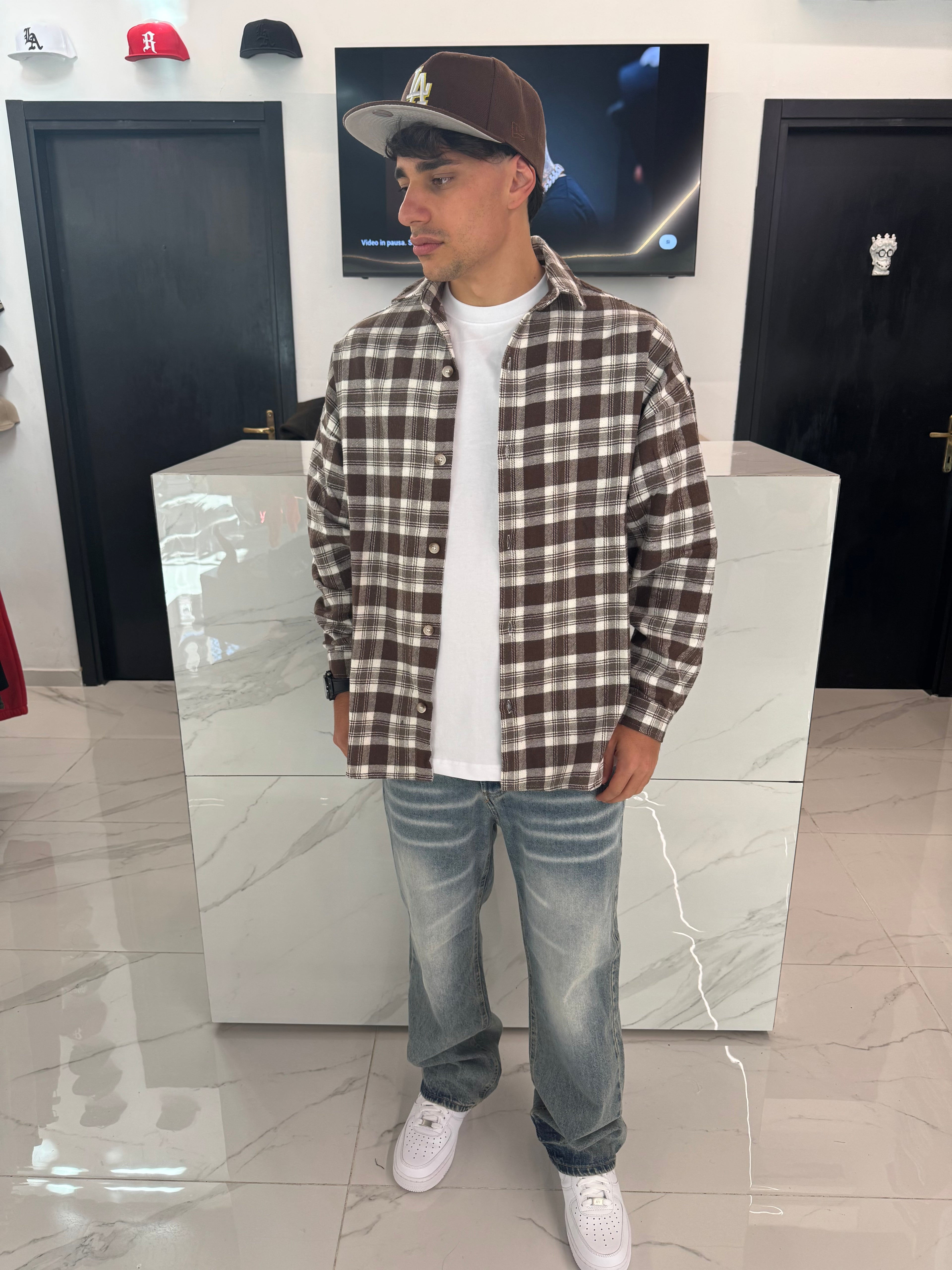 camicia a quadri da uomo e ragazzo oversize abbigliamento duca homme