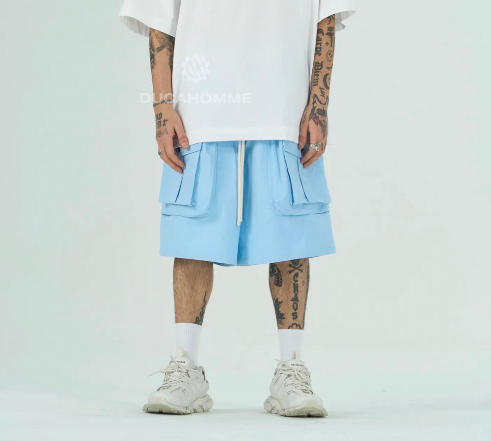 Bermuda Cargo Frontale Over | Duca Homme (celeste)