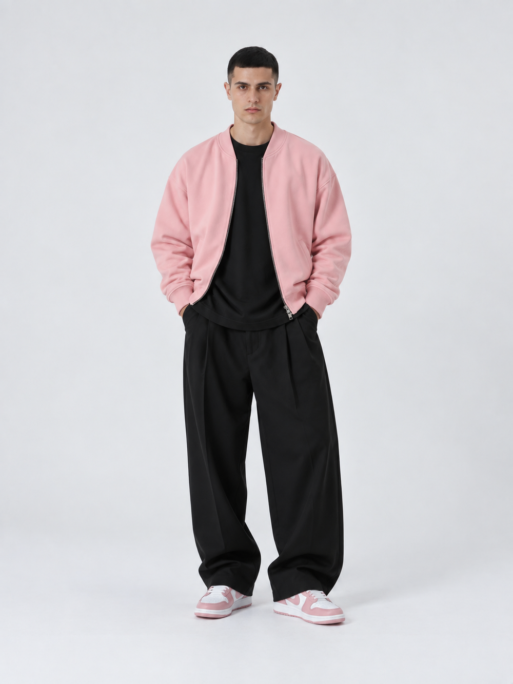 Felpa Girocollo Total Zip | Duca Homme (rosa)