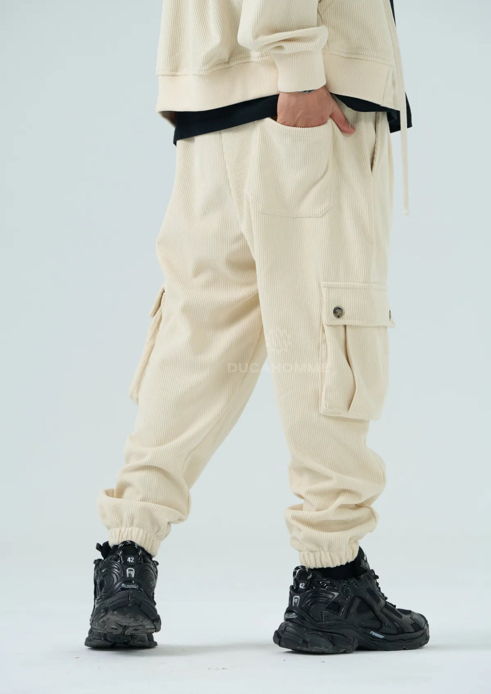 Pantaloni Cargo in Velluto a costine Duca Homme Uomo | Fondo Elasticizzato