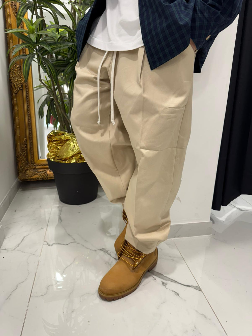 Pantaloni in Cotone Duca Homme Uomo | Oversize Baloon Fit | Beige