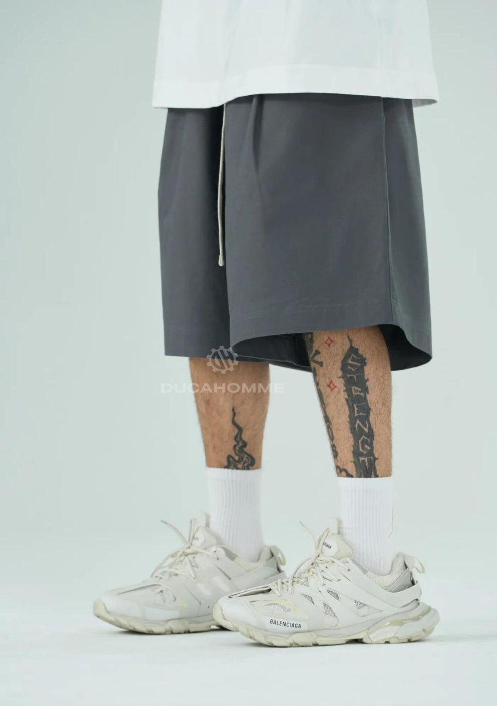 Bermuda Oversize Cotone Uomo | Duca Homme (grigio piombo)