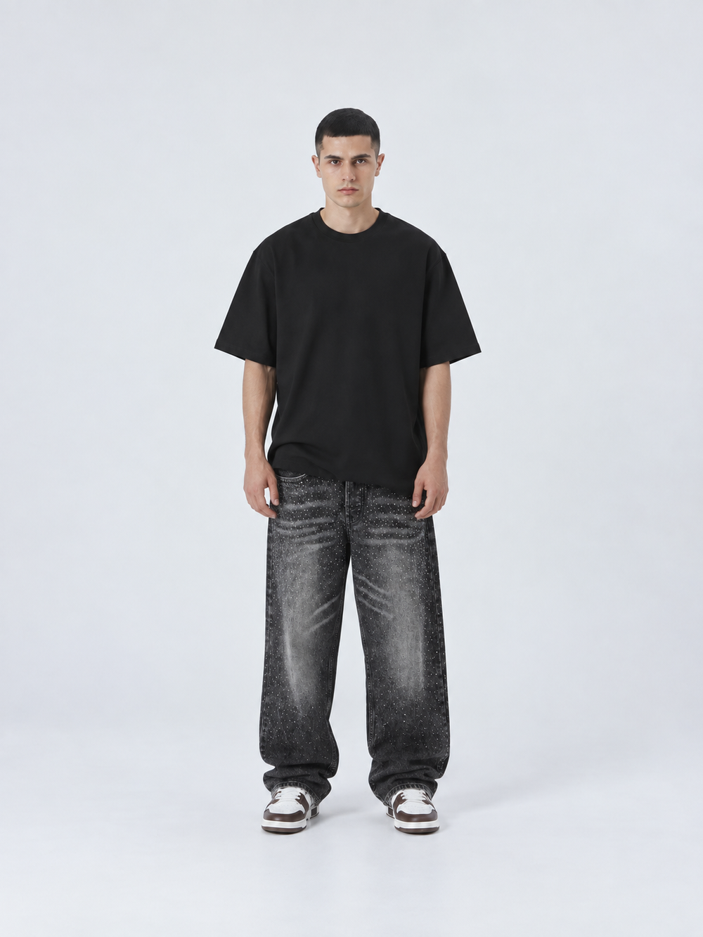Jeans Baggy Brillantinato | Duca Homme