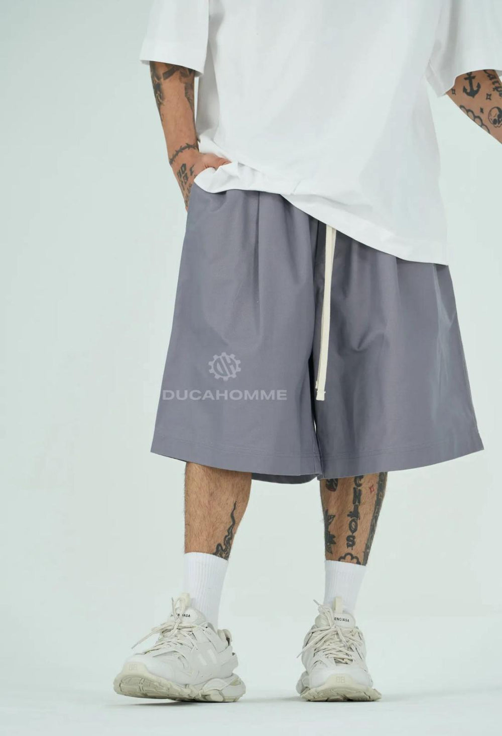 Bermuda Oversize Cotone Uomo | Duca Homme (grigio)