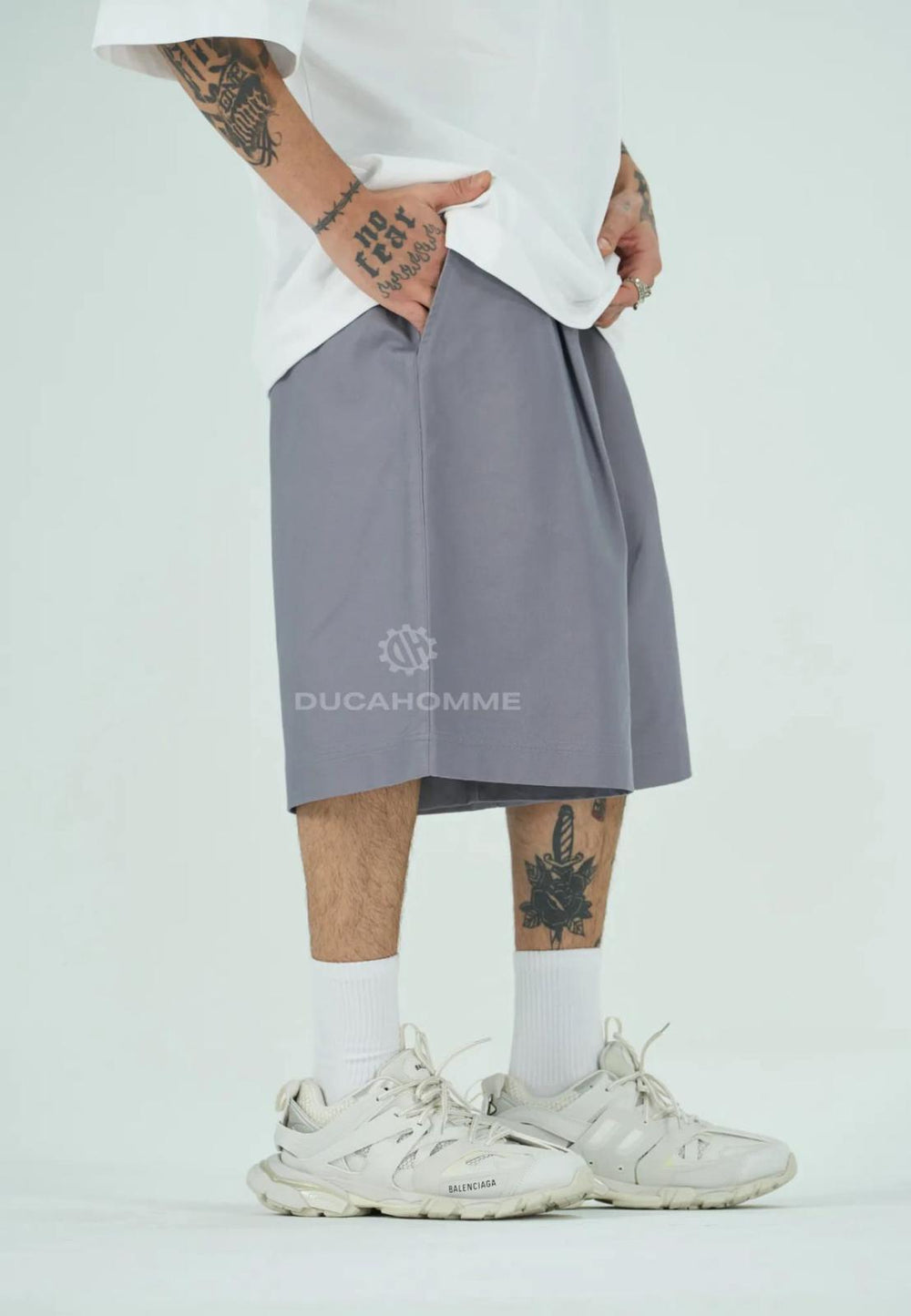 Bermuda Oversize Cotone Uomo | Duca Homme (grigio)