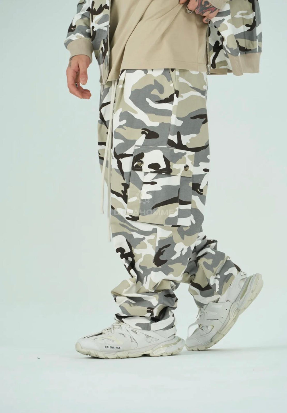 Pantalone Cargo Camo-Duca Homme (beige)