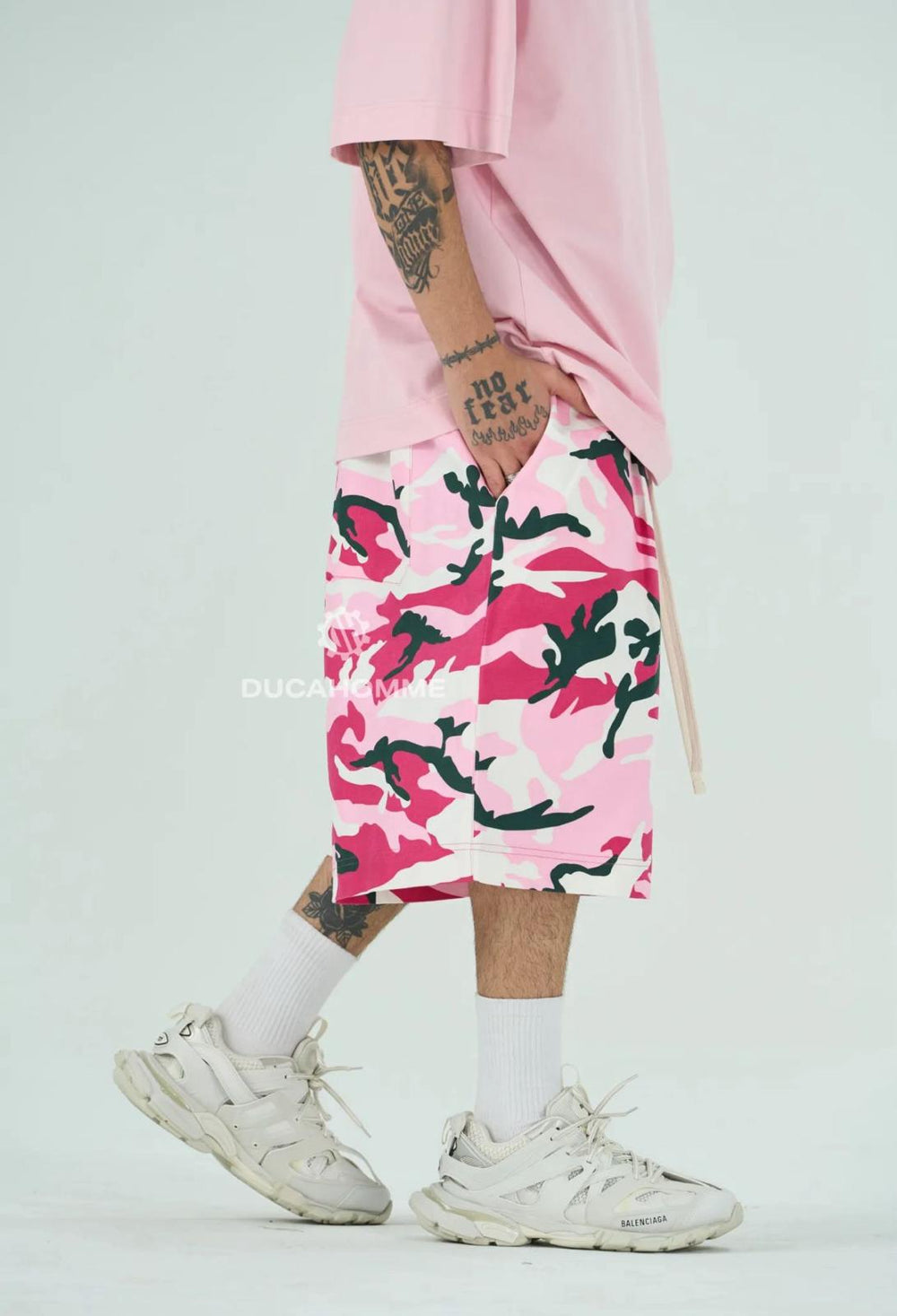 Bermuda Camo Oversize Uomo | Duca Homme (fucsia)