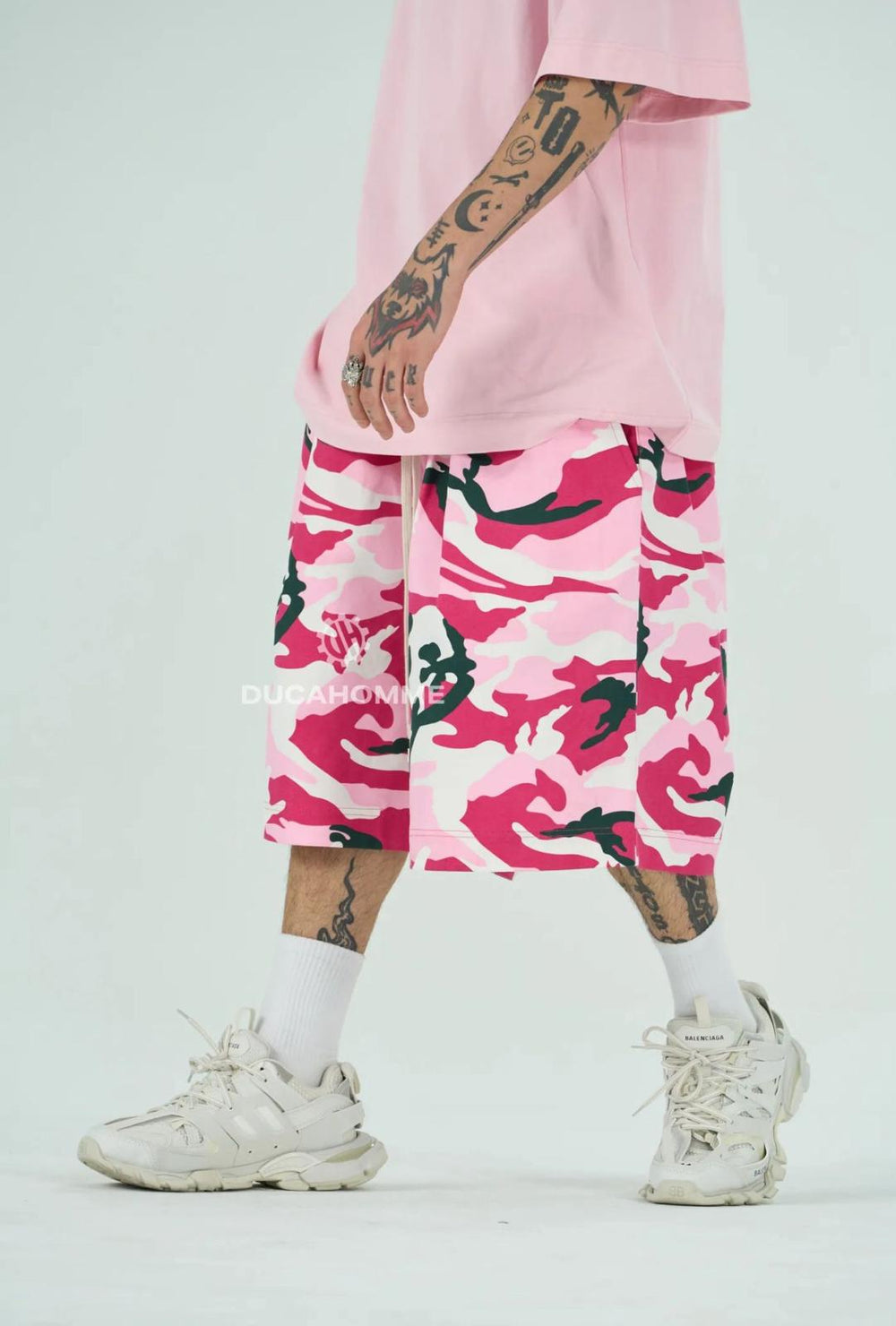 Bermuda Camo Oversize Uomo | Duca Homme (fucsia)