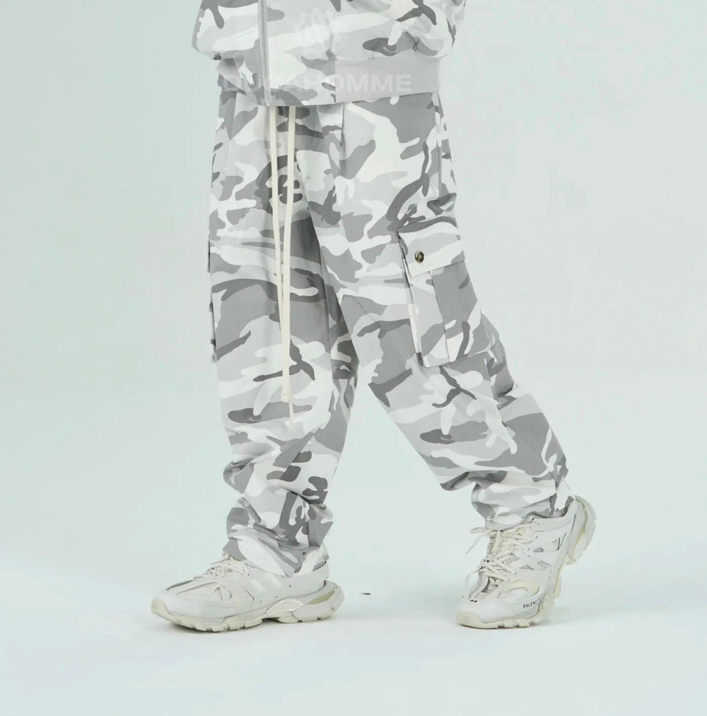 Pantalone Cargo Camo-Duca Homme (grigio)