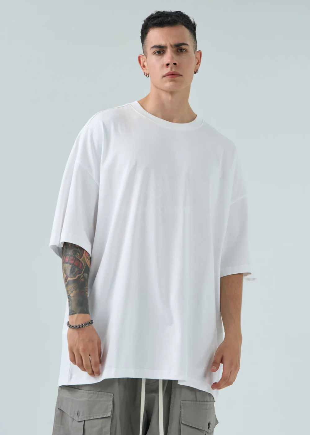 T Shirt Oversize Long Fit Uomo Duca Homme Bianco
