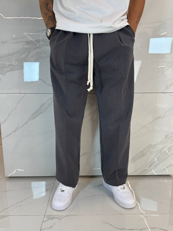 Pantalone Grigio Piombo Fondo Largo - Streetwear Premium Uomo