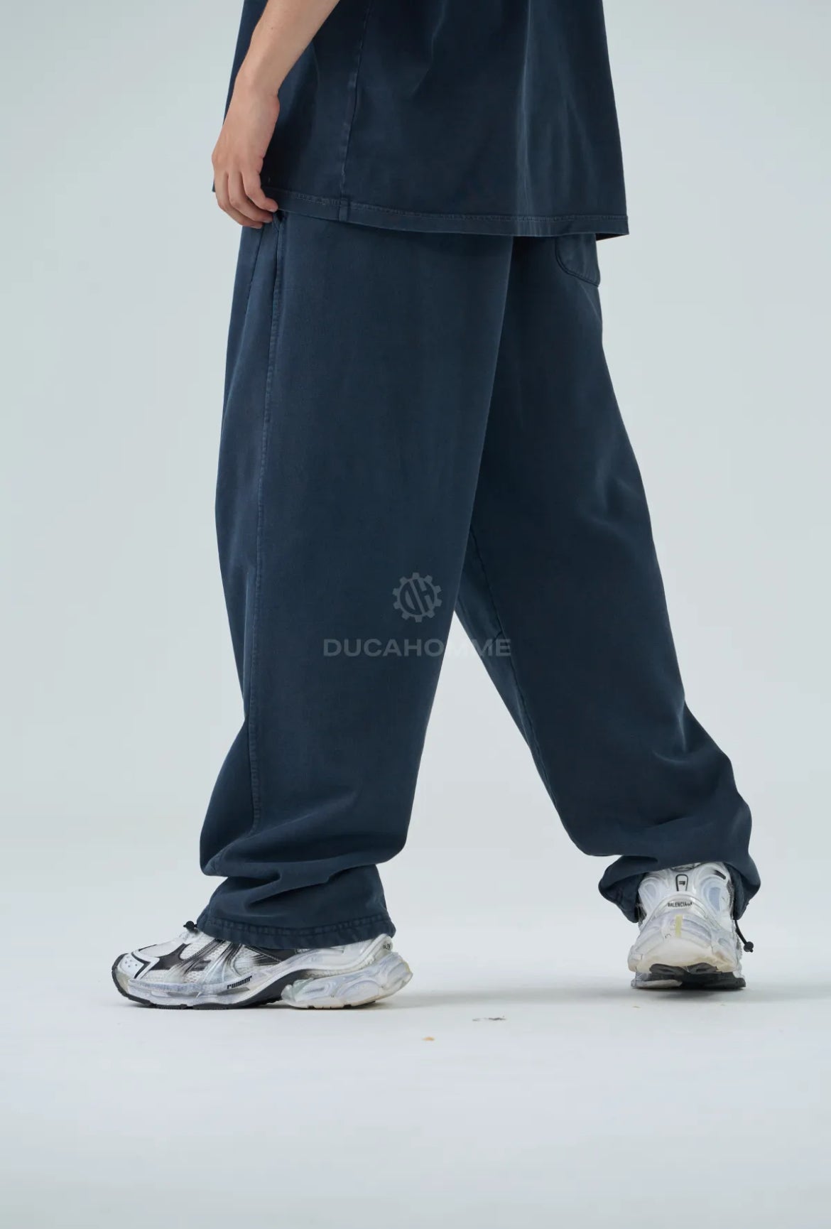 tuta completa da uomo duca homme nero effetto slavato