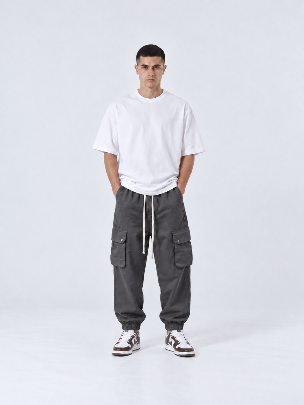 Pantalone Cargo | Duca Homme (grigio piombo)