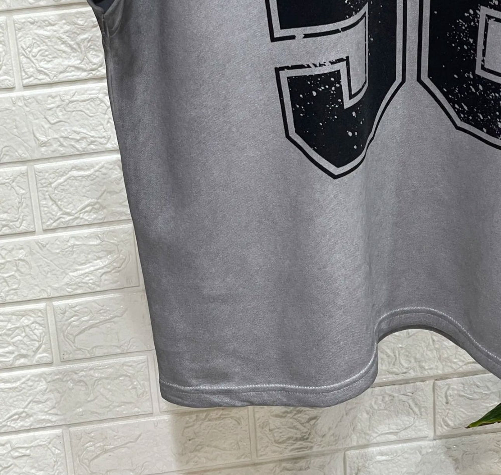 T-Shirt Oversize Grigia con Stampa Uomo - Duca Homme