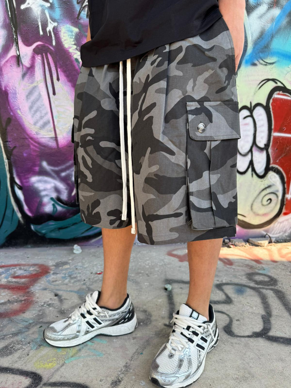 Bermuda Camo Cargo Oversize | Duca Homme(nero)