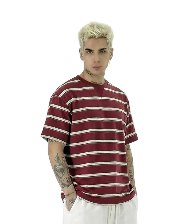 T-shirt a Righe | Duca Homme (bordeaux)