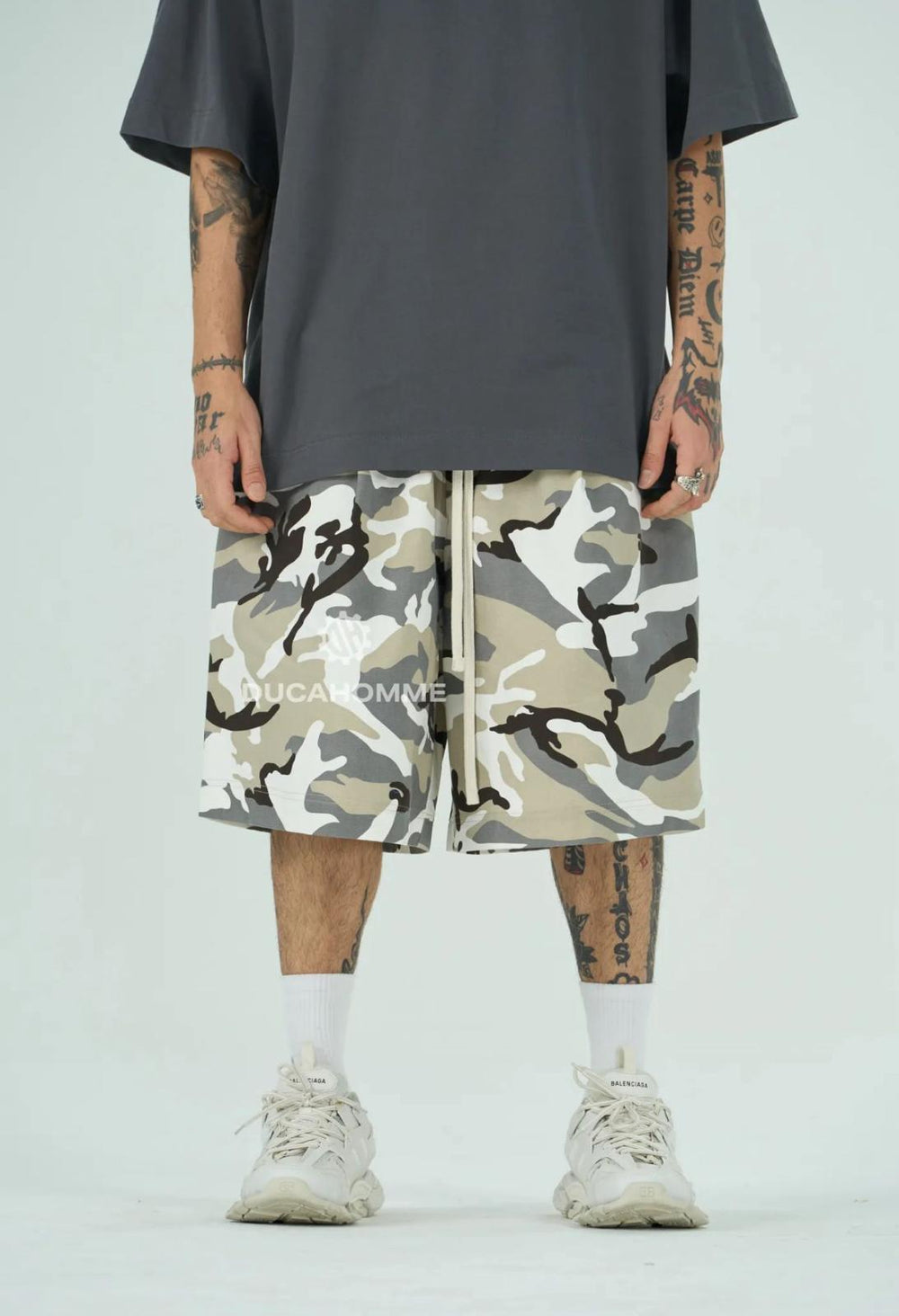 Bermuda Camo Oversize Uomo | Duca Homme (beige)