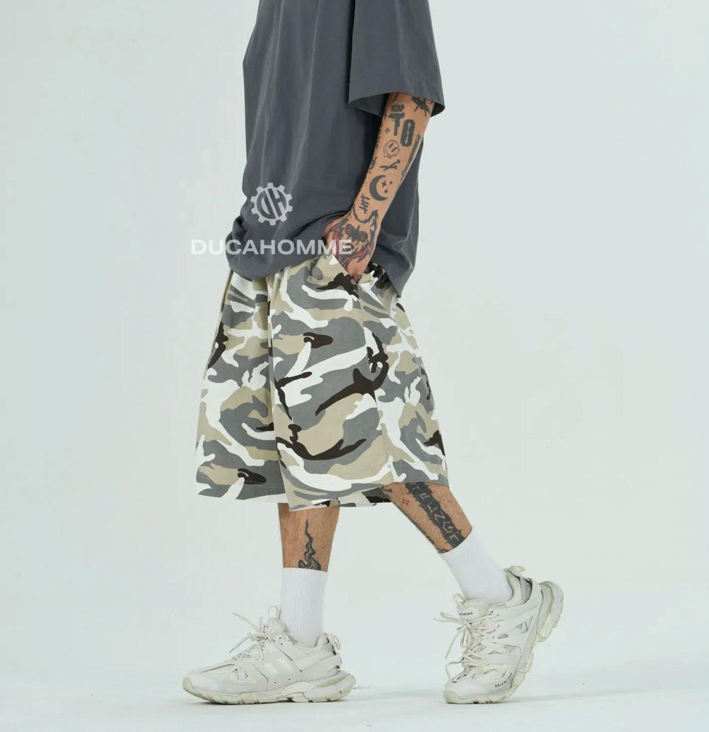 Bermuda Camo Oversize Uomo | Duca Homme (beige)