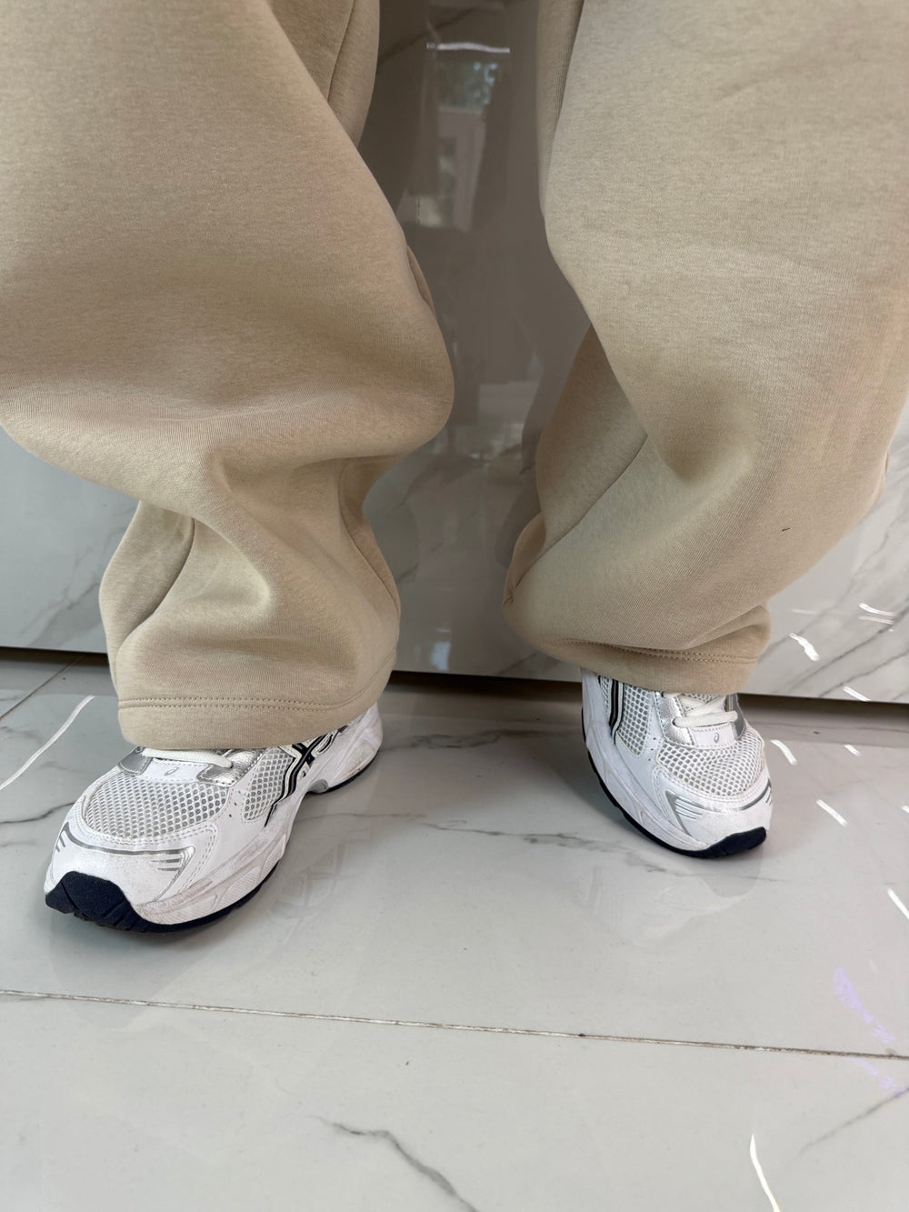 Pantaloni Tuta Uomo Duca Homme Beige | Fondo Largo | Cotone Streetwear