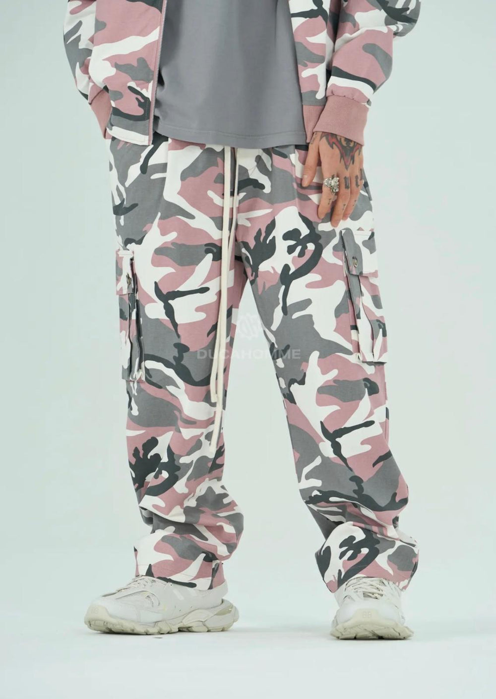Pantalone Cargo Camo-Duca Homme (rosa)