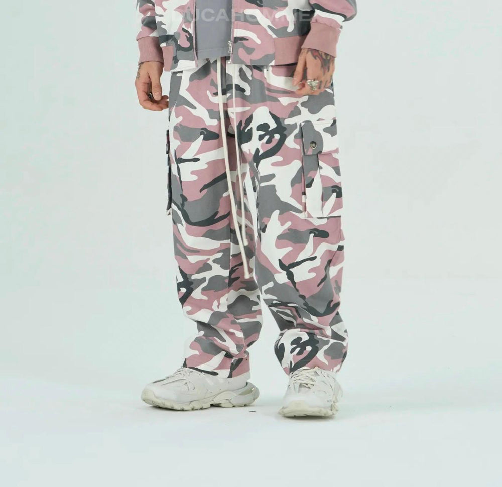Pantalone Cargo Camo-Duca Homme (rosa)