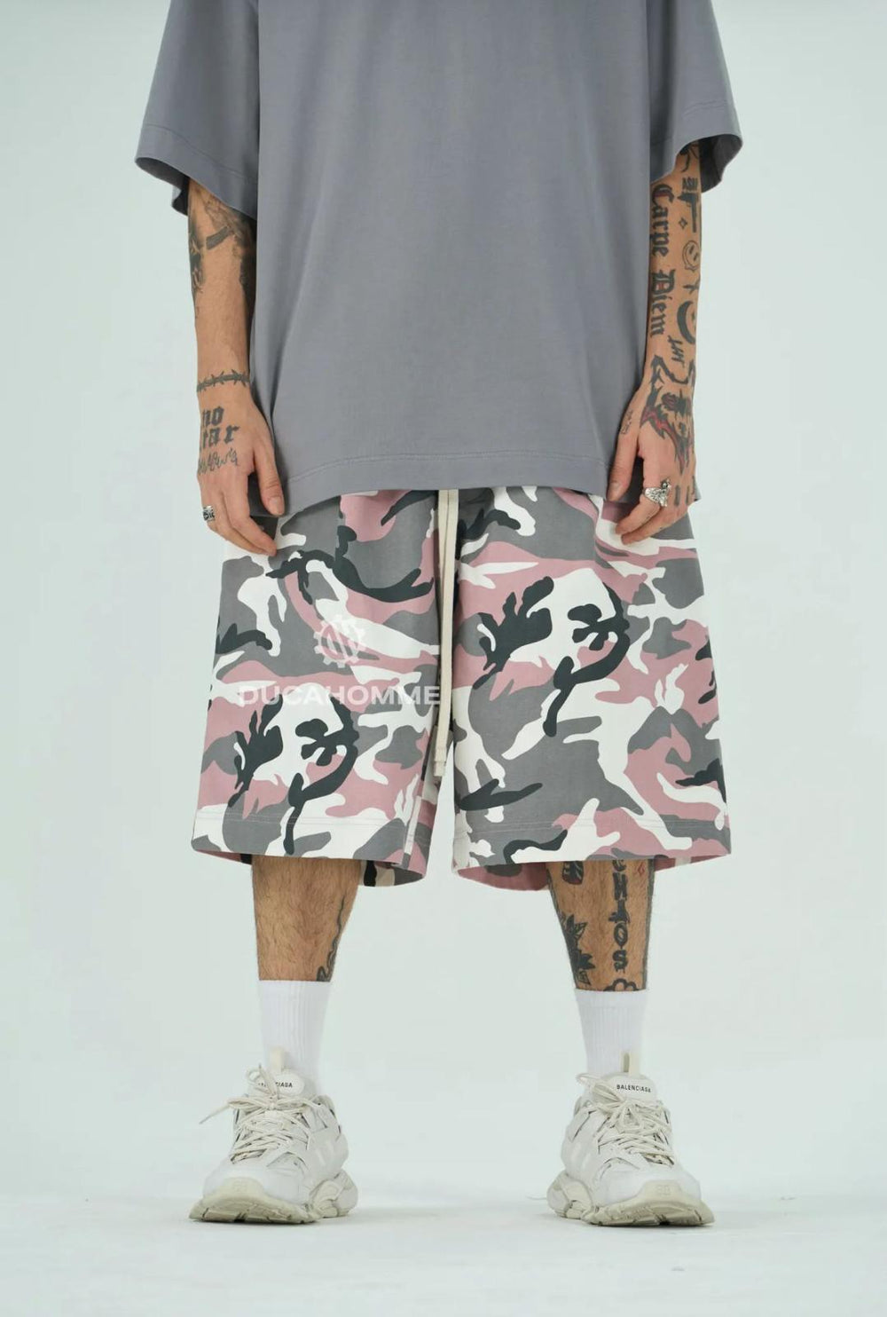 Bermuda Camo Oversize Uomo | Duca Homme (rosa)