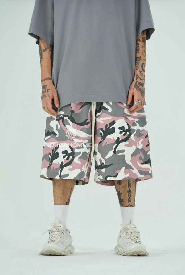 Bermuda Camo Oversize Uomo | Duca Homme (rosa)