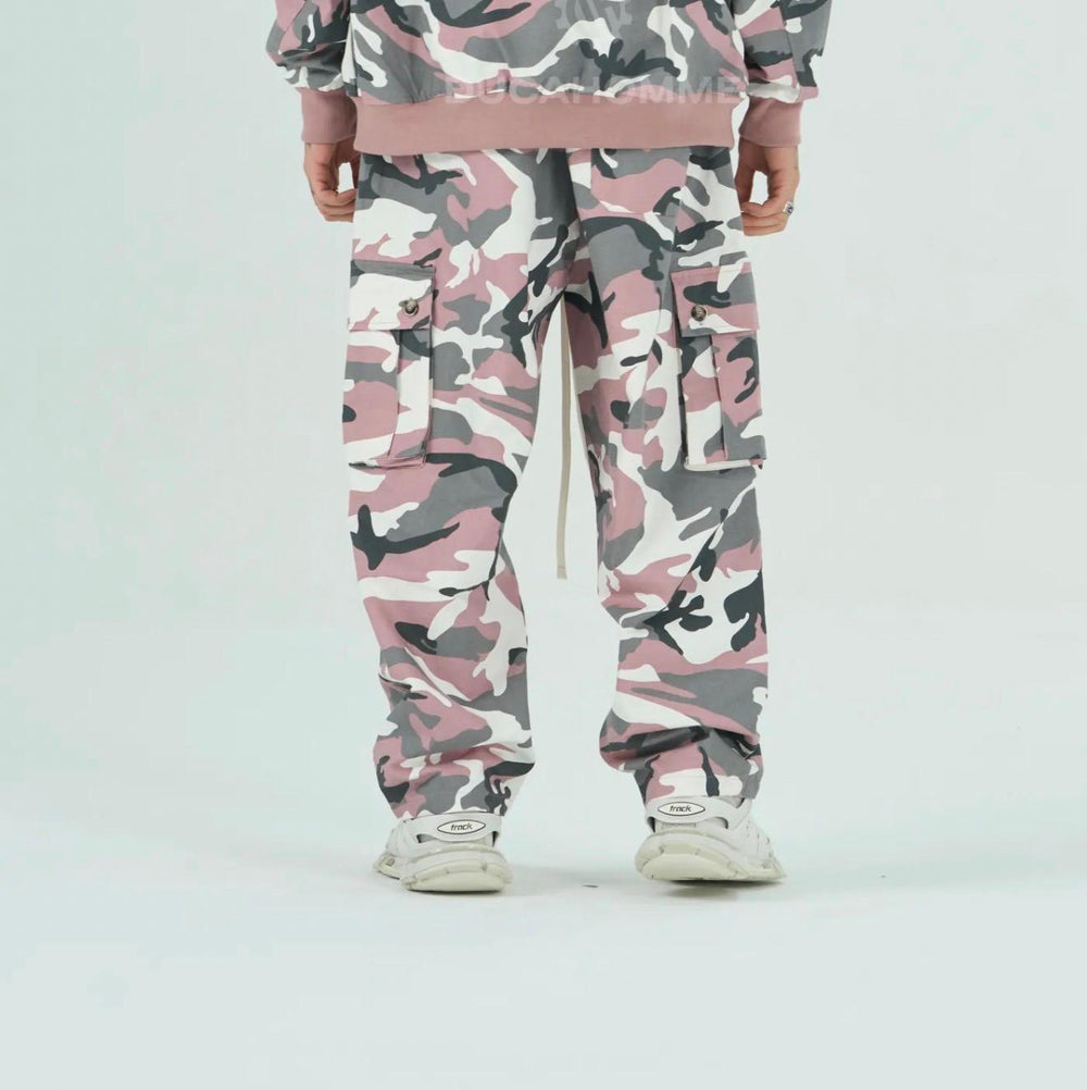 Pantalone Cargo Camo-Duca Homme (rosa)