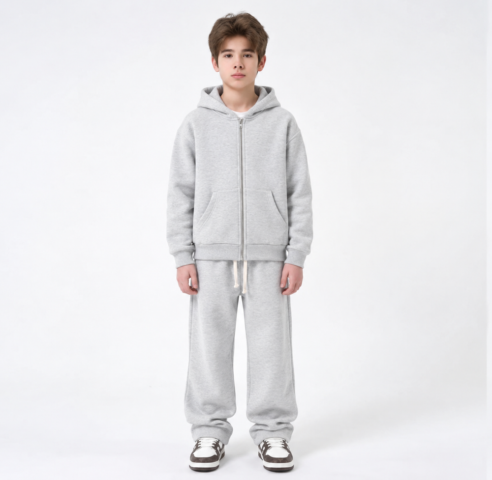 Completo Tuta Felpata Bambino | Duca Homme (grigio chiaro)