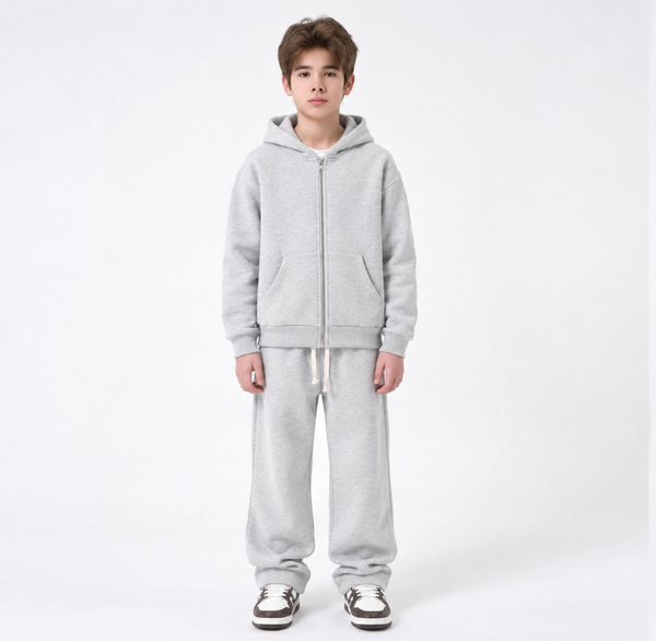 Completo Tuta Felpata Bambino | Duca Homme (grigio chiaro)