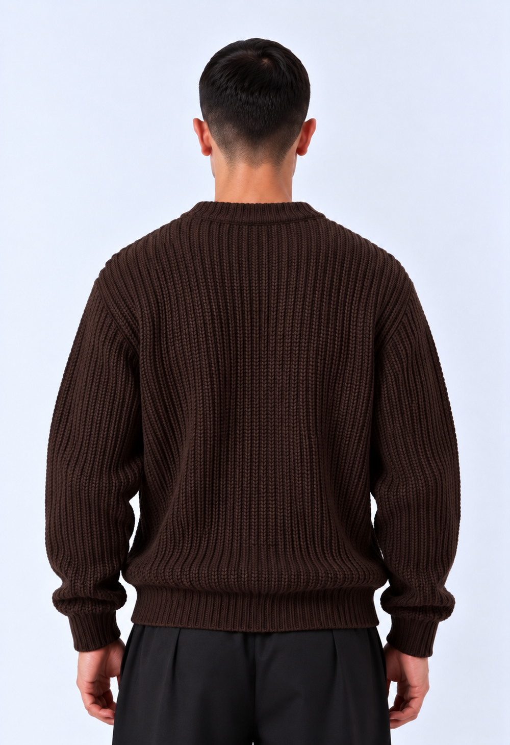 Maglione Girocollo a Coste | Duca Homme (marrone)