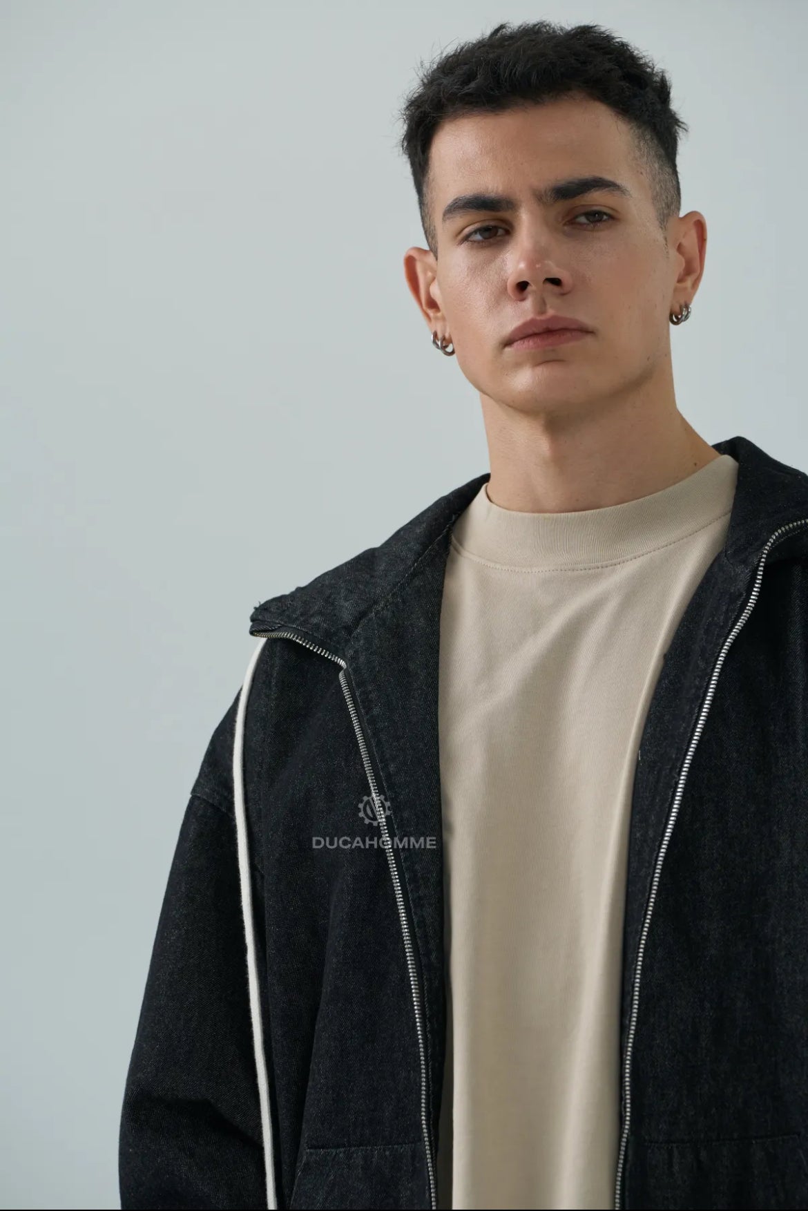 felpa con cappuccio abbigliamento duca home colore basico bambino zip