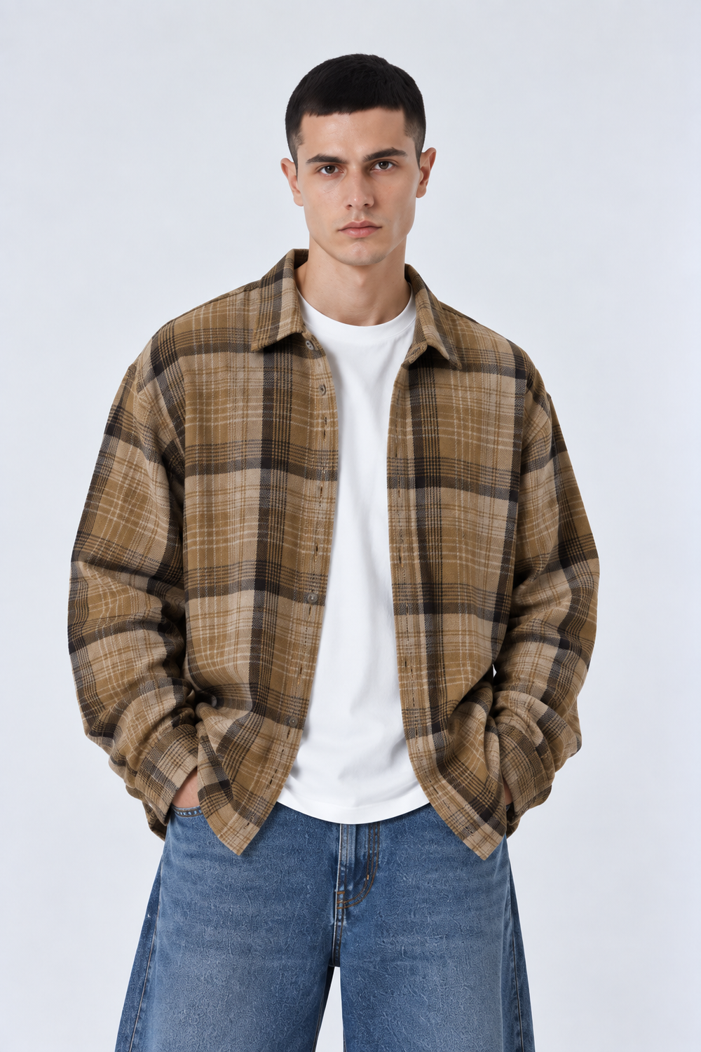 Camicia Quadri | Duca Homme (beige)