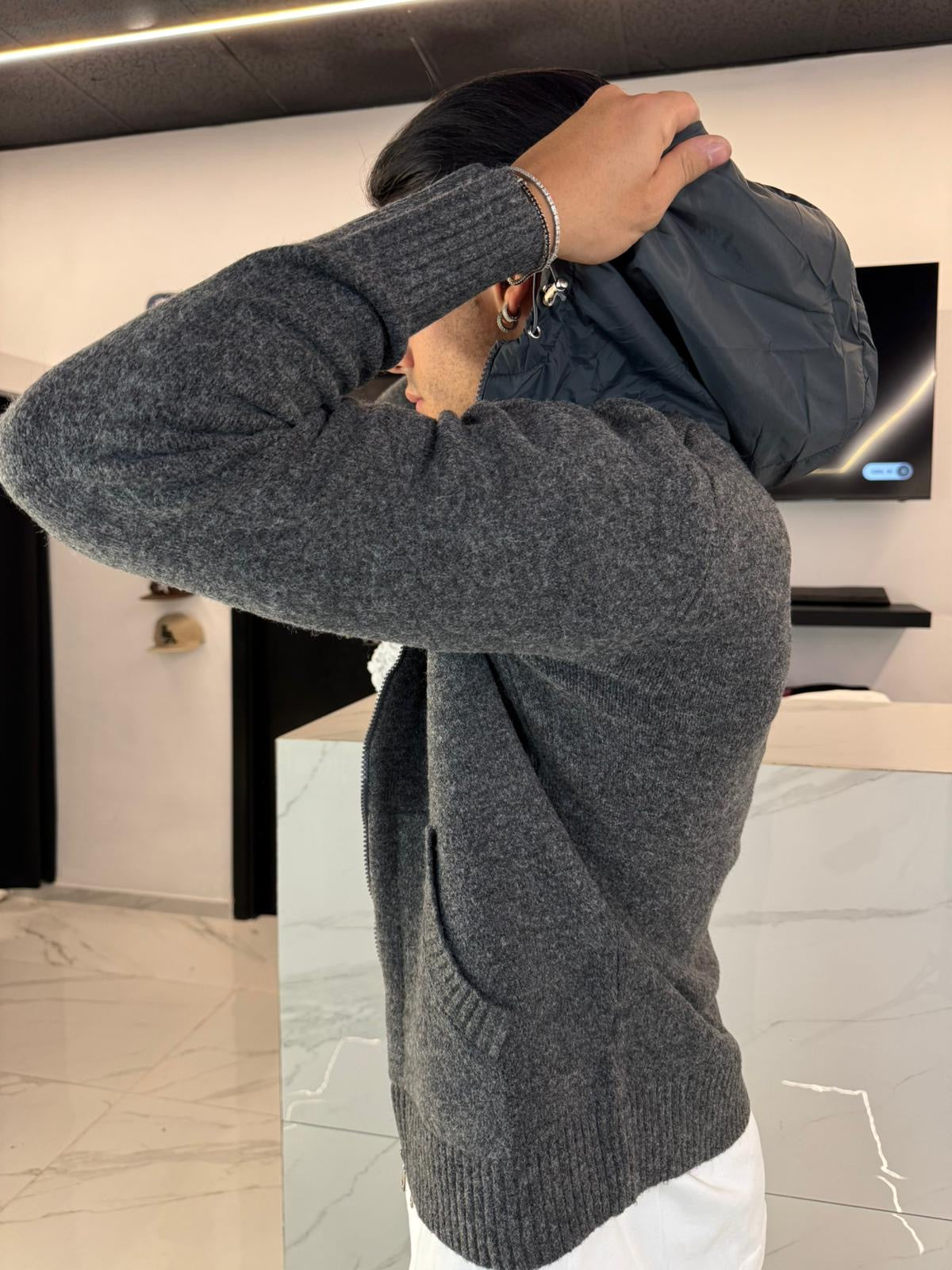 Giacchetto Grigio Scuro su Misura per Uomo - Duca Homme