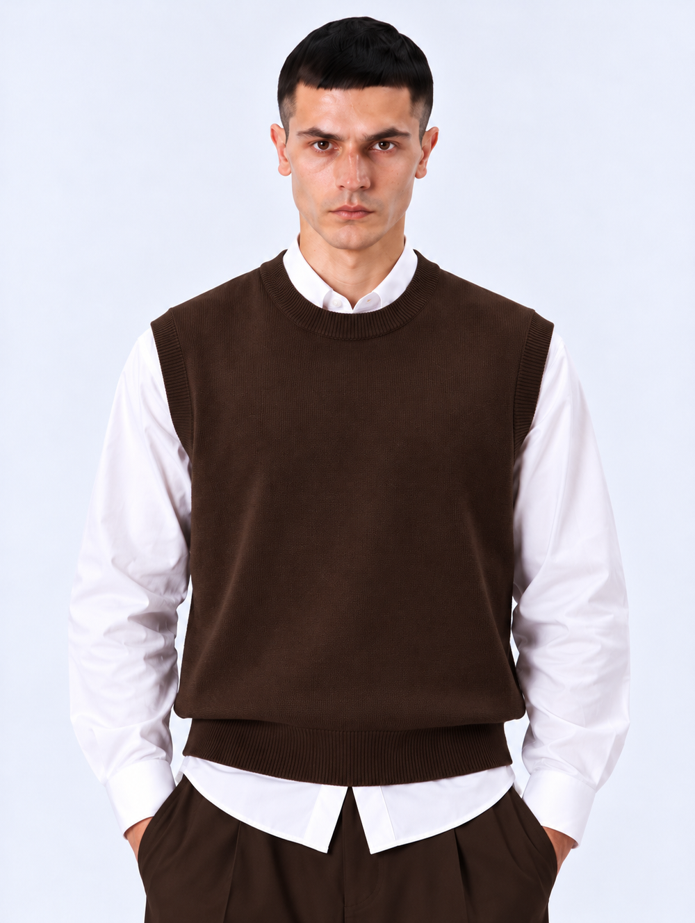 Gilet Girocollo | Duca Homme (marrone)
