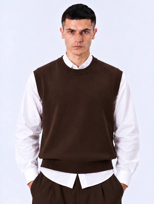 Gilet Girocollo | Duca Homme (marrone)