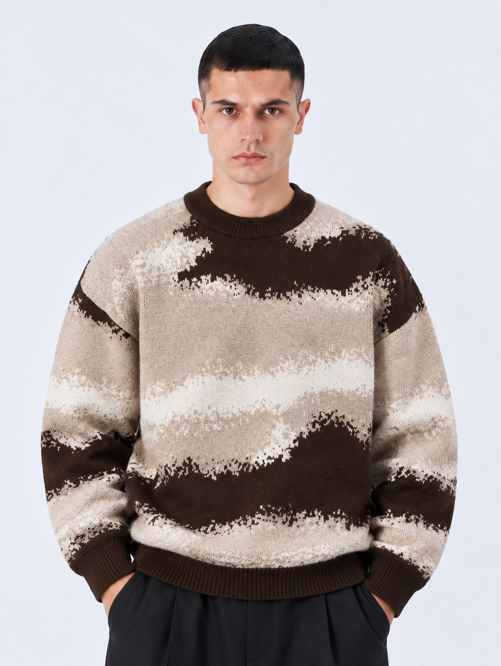 Maglione Girocollo Fantasia | Duca Homme (marrone)