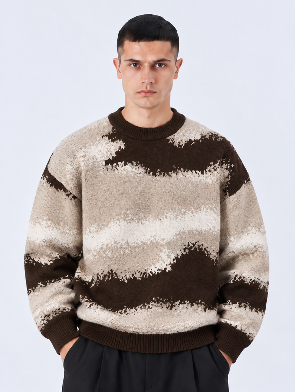 Maglione Girocollo Fantasia | Duca Homme (marrone)