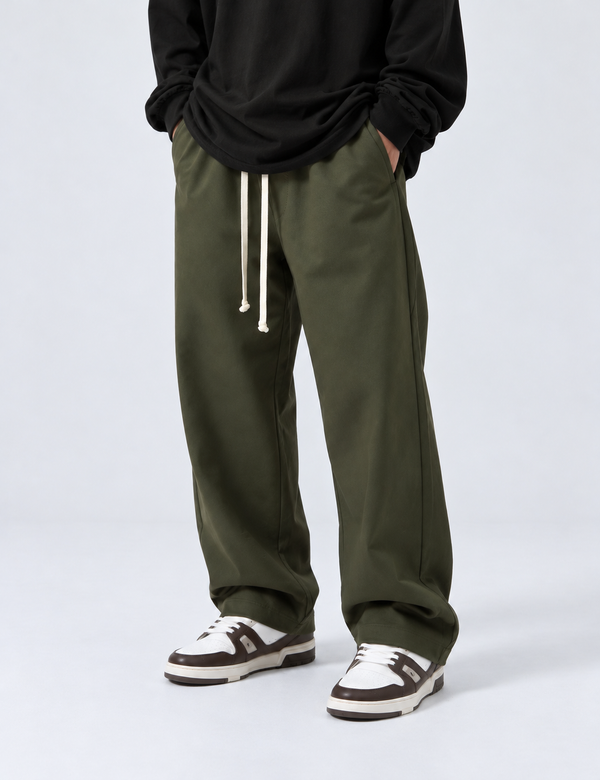 Pantalone Baggy Tessuto Tecnico | Duca Homme (verde militare)