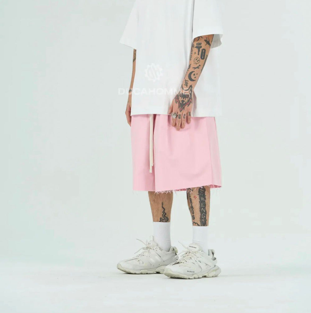 Bermuda Over Taglio Vivo | Duca Homme (rosa)
