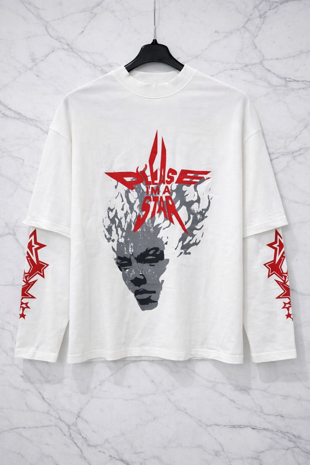 T-Shirt Manica Lunga con Stampa Oversize - Duca Homme