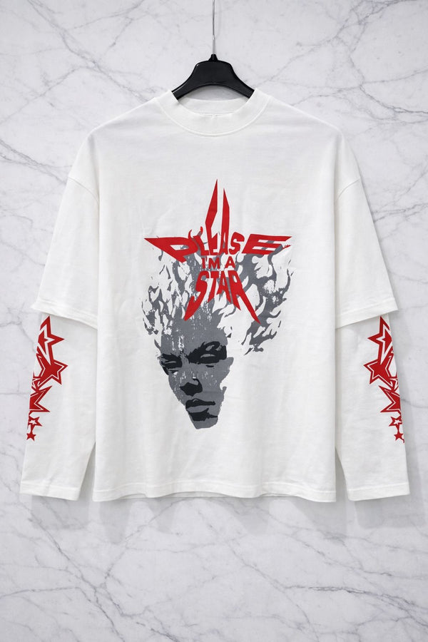 T-Shirt Manica Lunga con Stampa Oversize - Duca Homme
