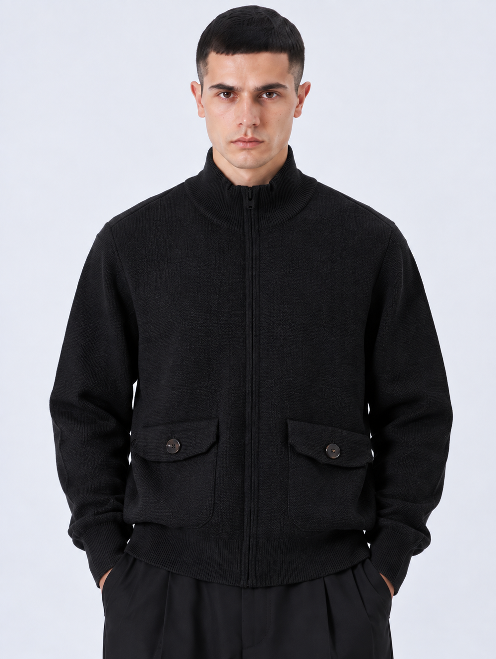 Cardigan Full Zip | Duca Homme (nero)
