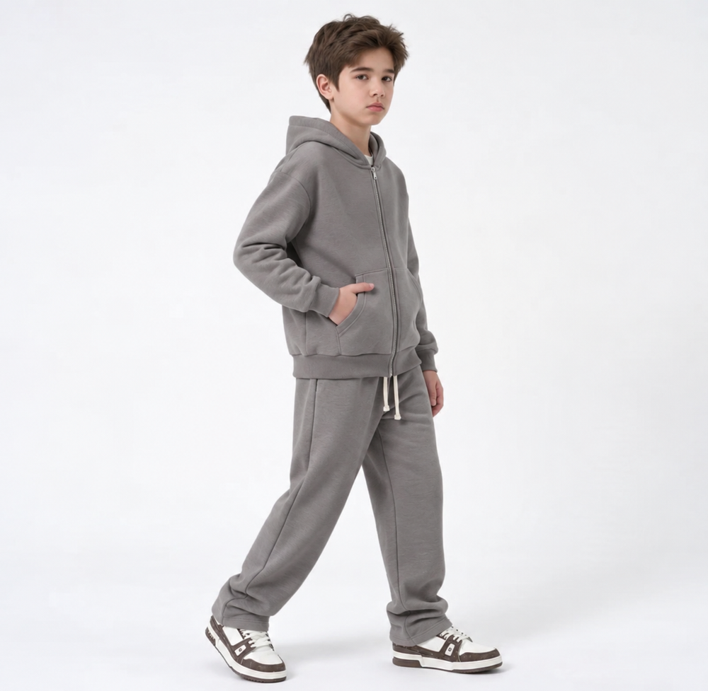 Completo Tuta Felpata Bambino | Duca Homme (grigio piombo)