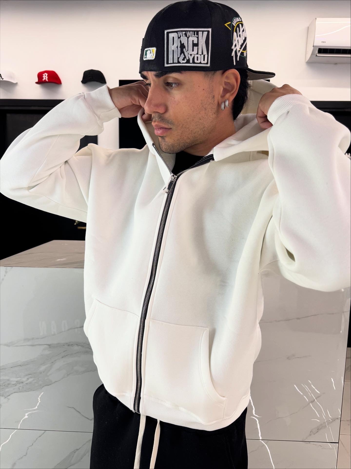 felpa a vestibilità larga con cappuccio uomo duca homme delivery di zona