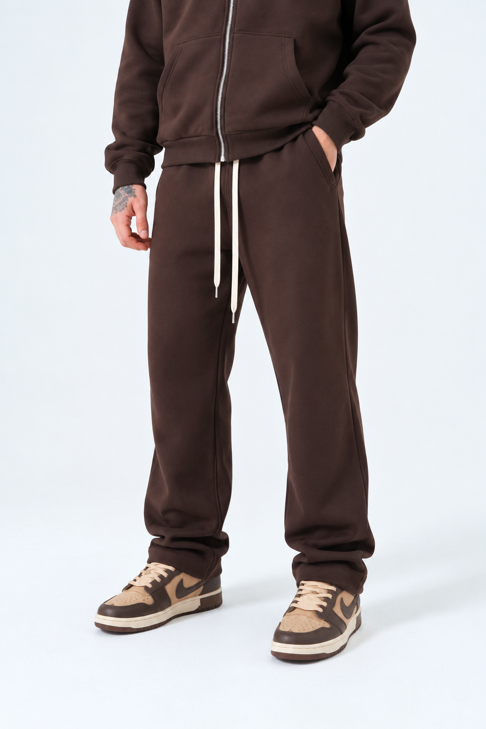 Completo Tuta Felpata Full zip | Duca Homme (marrone)