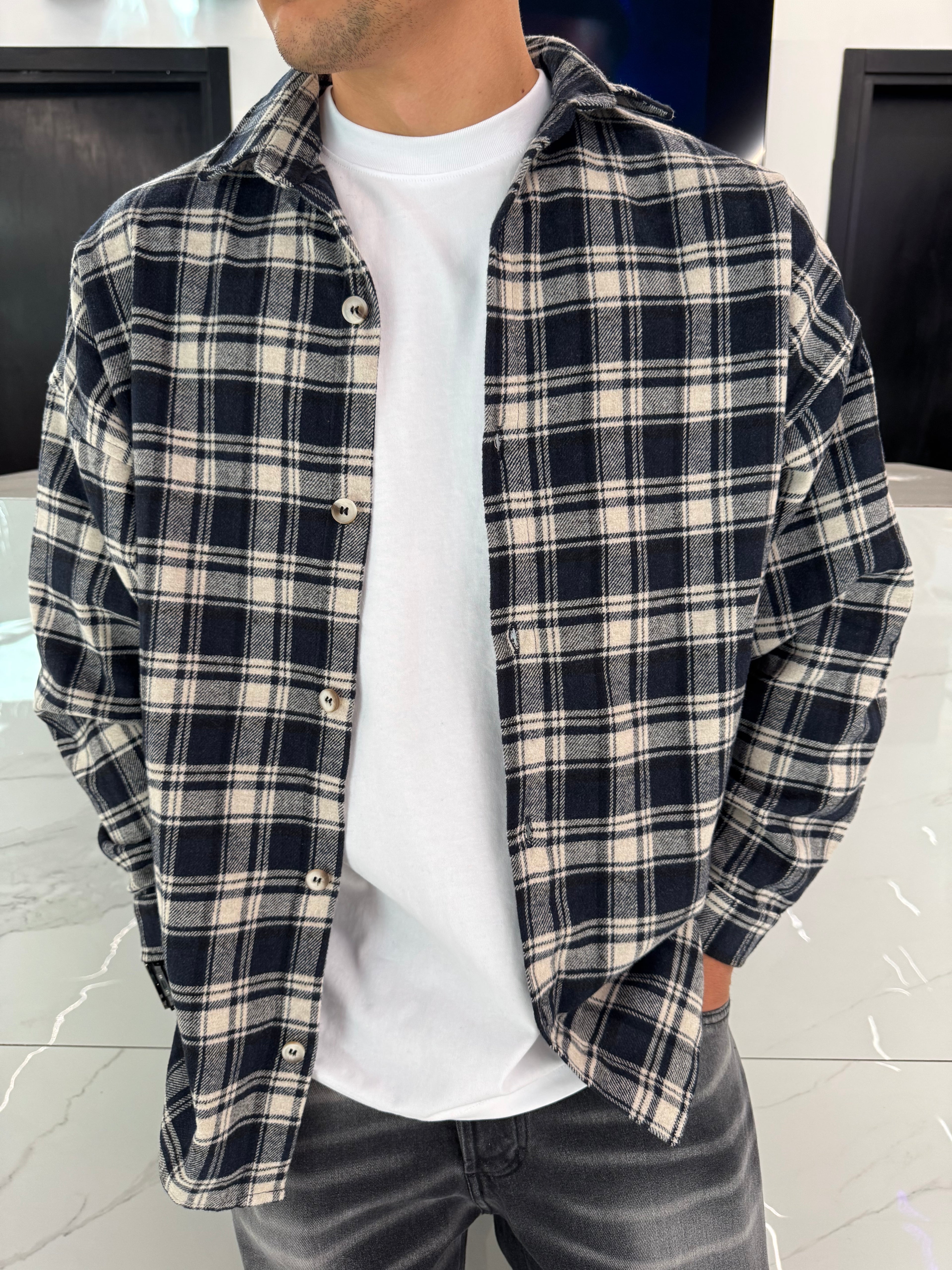 camicia a quadri da uomo e ragazzo abbigliamento duca homme bianco