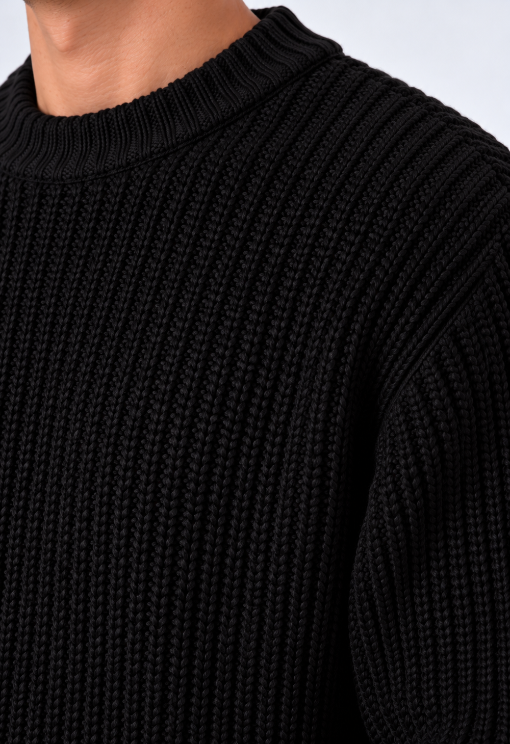 Maglione Girocollo a Coste | Duca Homme (nero)