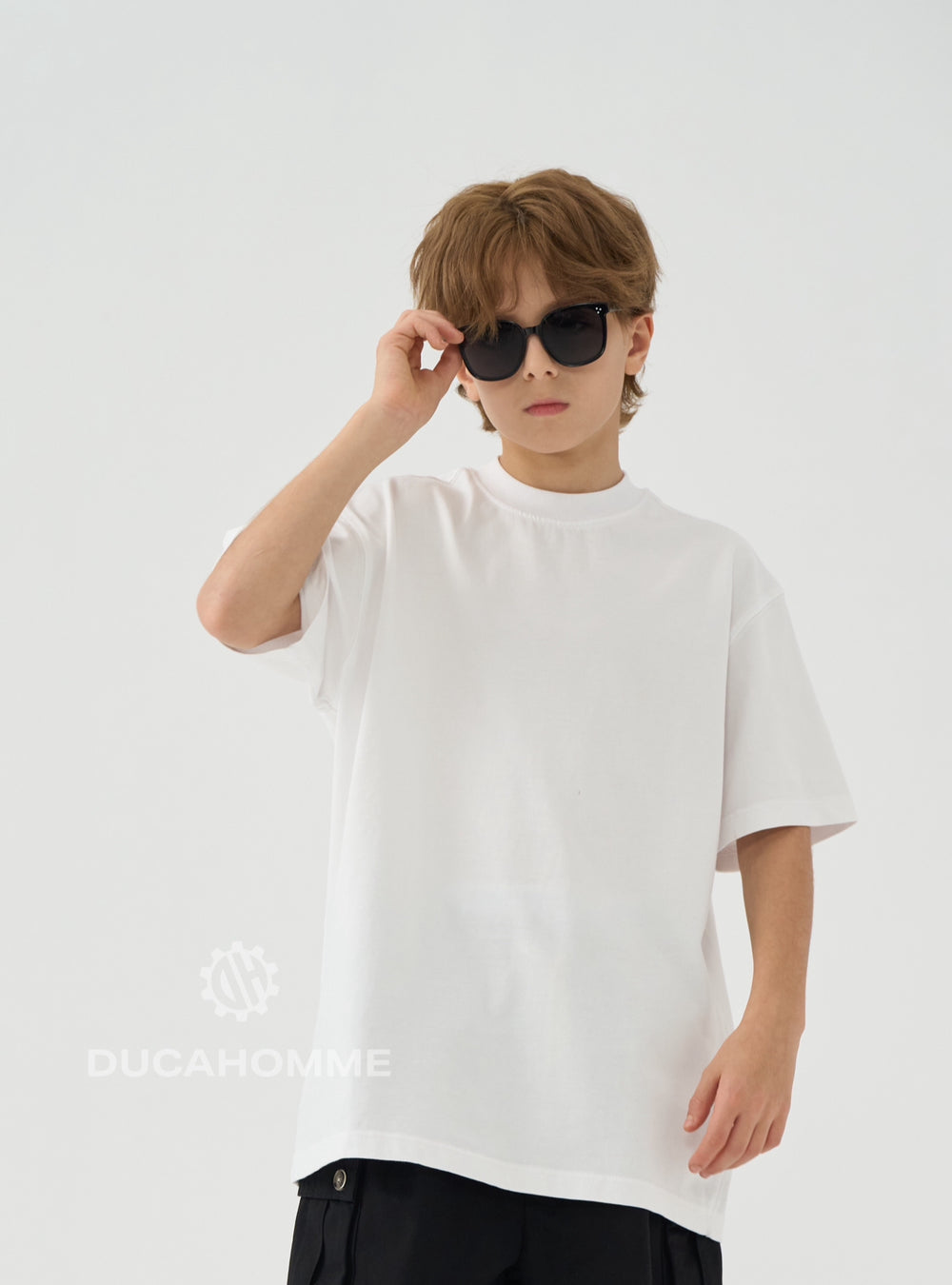 T Shirt Bambino Oversize Duca Homme Bianco